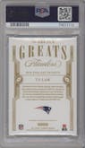 Ty Law from the 2021 Panini Flawless set featuring a Silver parallel graded by PSA and given an overall grade of 10.