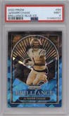 Ja'Marr Chase from the 2022 Panini Prizm set featuring a Blue Ice parallel graded by PSA and given an overall grade of 9.