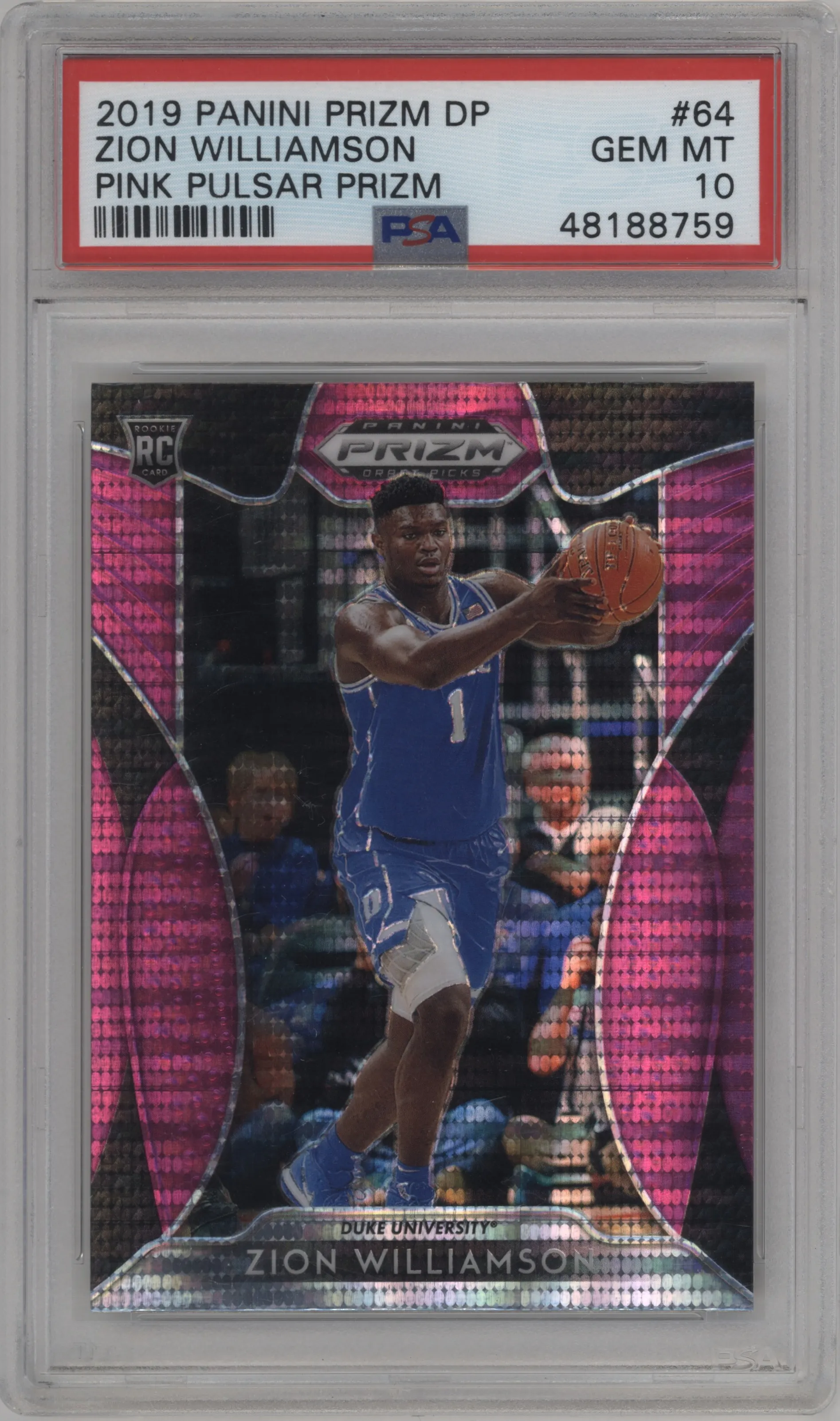 2019 Panini Prizm Draft Picks Zion Williamson Pink Pulsar PSA 10