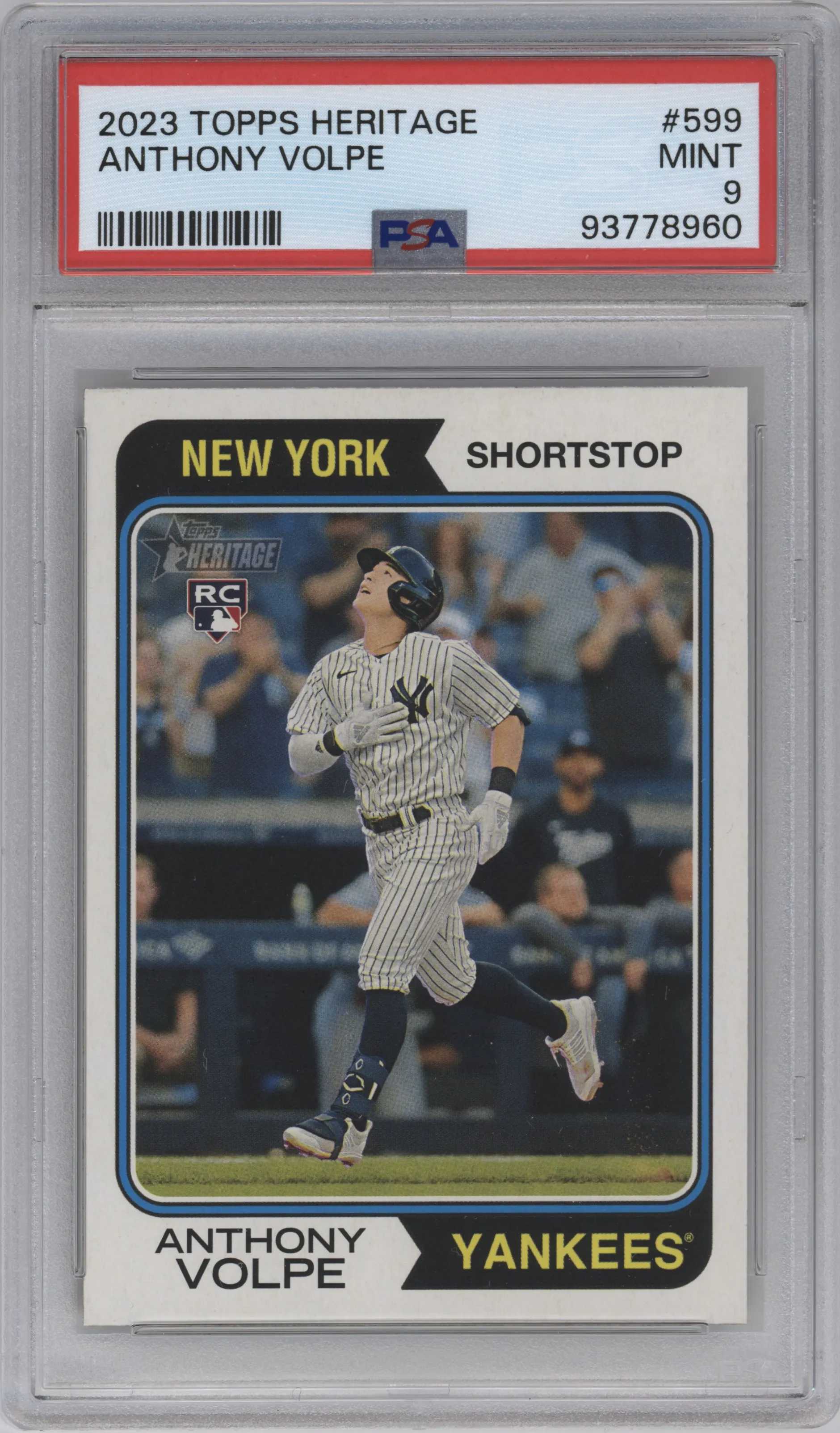 2023 Topps Heritage High Number Anthony Volpe PSA 9