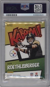 Ben Roethlisberger from the 2021 Panini Absolute set graded by PSA and given an overall grade of 9.