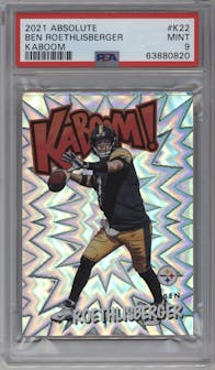 Ben Roethlisberger from the 2021 Panini Absolute set graded by PSA and given an overall grade of 9.