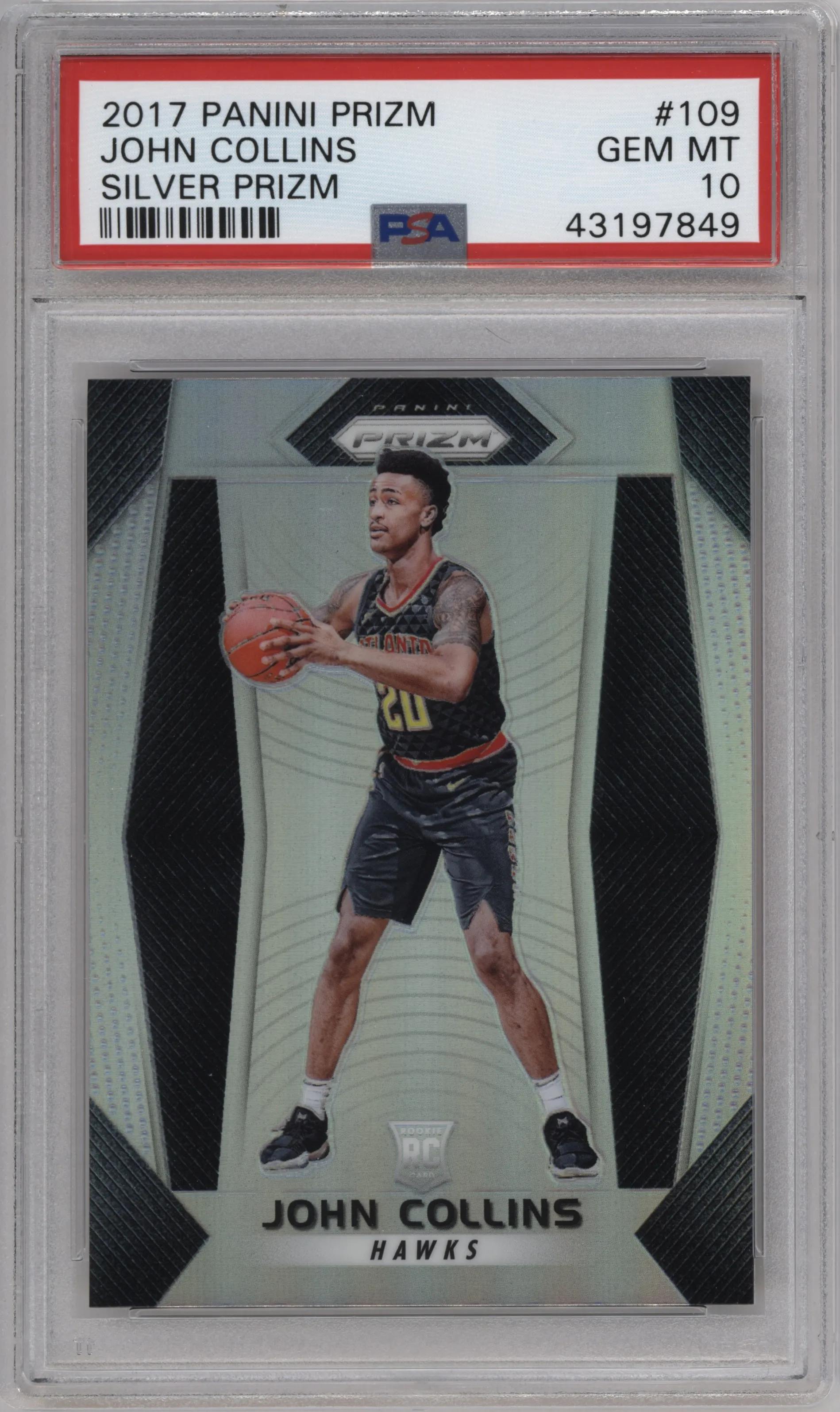 2017 Panini Prizm John Collins Silver Prizm #109 PSA 10