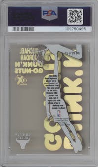 Michael Jordan from the 1998-99 Skybox E-X Century set graded by PSA and given an overall grade of 8.