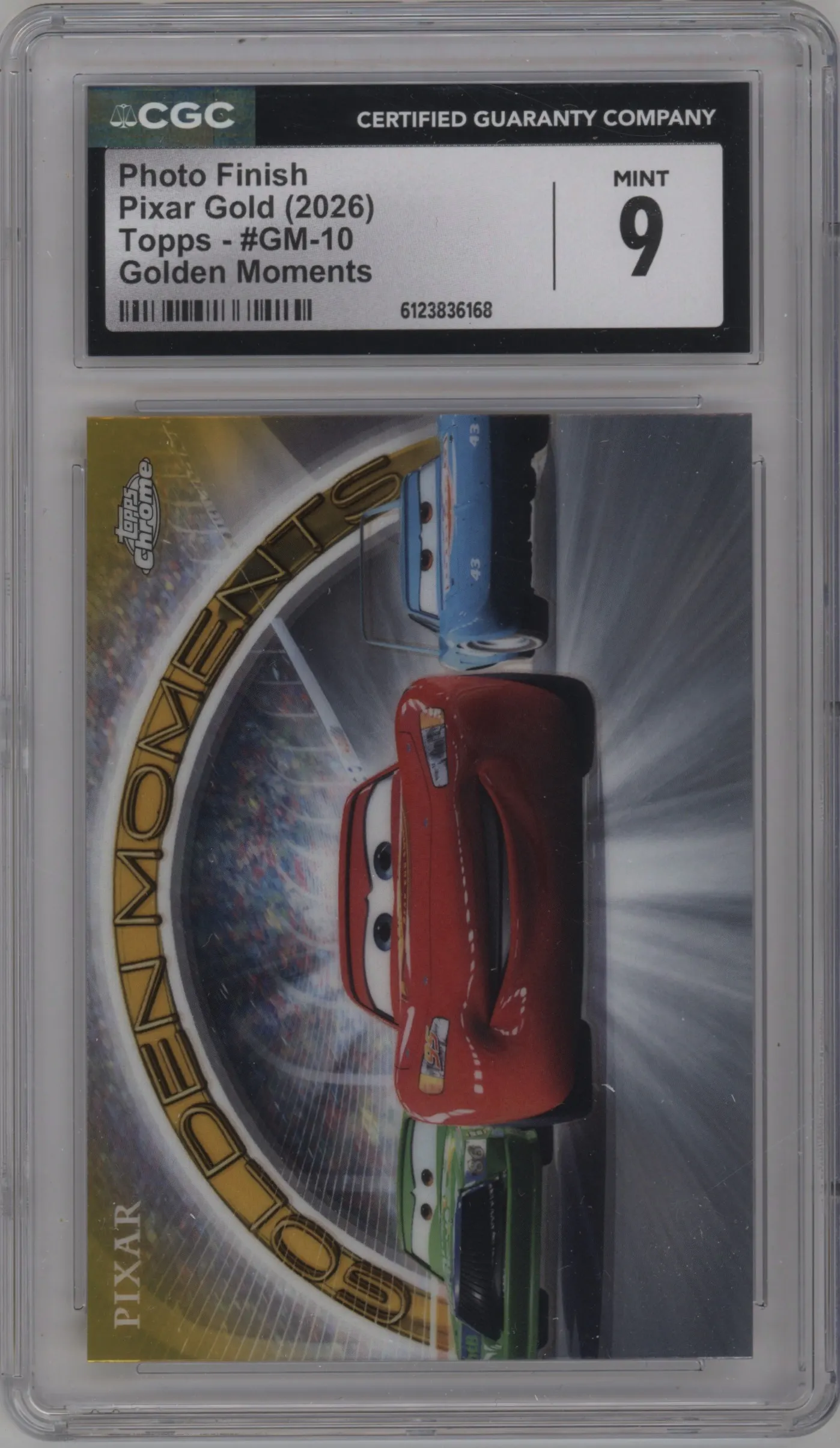 2025 Topps Pixar Gold Golden Moments Photo Finish CGC 9