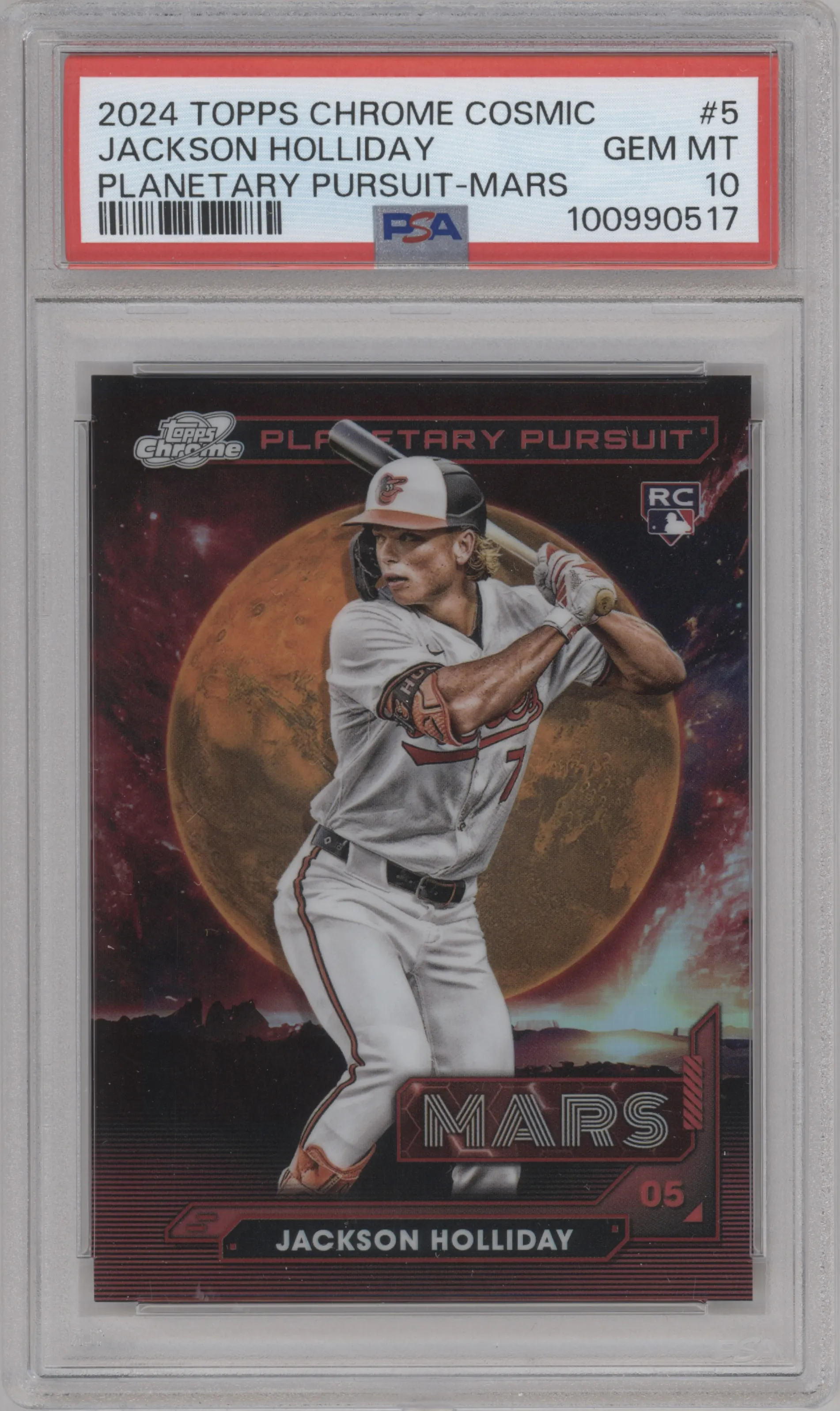 2024 Topps Cosmic Chrome Planetary Pursuit Mars Jackson Holliday PSA 10
