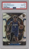 Paolo Banchero from the 2022-23 Panini Select set featuring a Silver Prizm parallel graded by PSA and given an overall grade of 10.