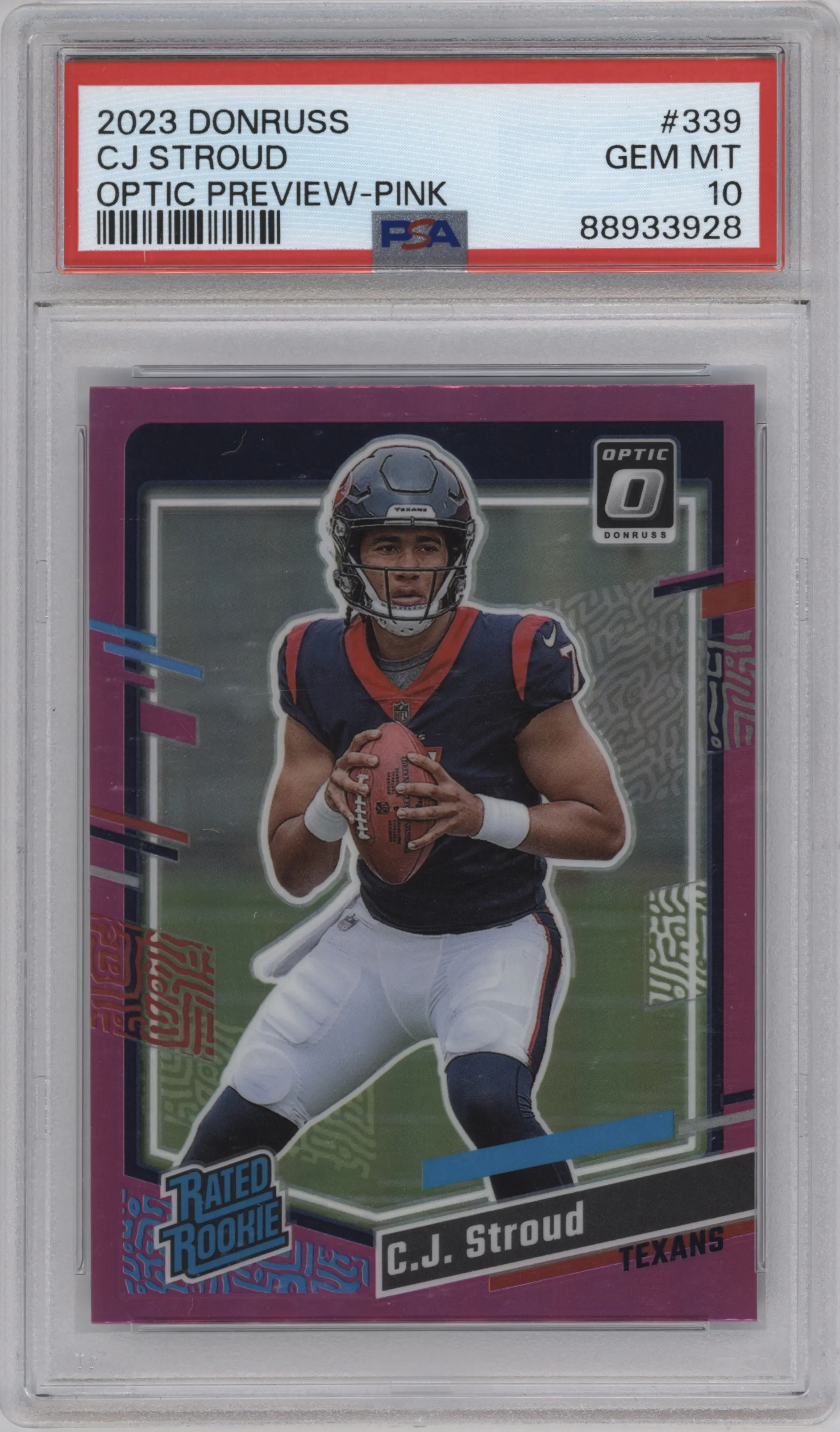 2023 Panini Donruss Opt.Rtd.Rke.Prev. C.J. Stroud Pink PSA 10