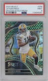 Jayden Reed  from the 2023 Panini Select set featuring a Dragon Scale parallel graded by PSA and given an overall grade of 9.