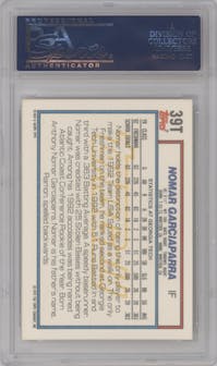 Nomar Garciaparra from the 1992 Topps Traded Baseball set featuring a Gold parallel graded by PSA and given an overall grade of 10.