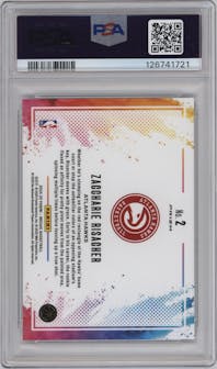 Zaccharie Risacher from the 2024-25 Panini Mosaic set graded by PSA and given an overall grade of 10.