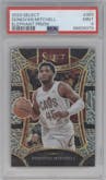 Donovan Mitchell from the 2023-24 Panini Select  set featuring a Elephant Prizm parallel graded by PSA and given an overall grade of 9.