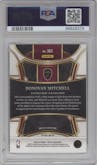 Donovan Mitchell from the 2023-24 Panini Select  set featuring a Elephant Prizm parallel graded by PSA and given an overall grade of 9.