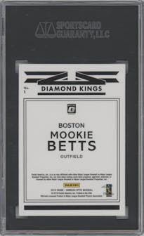Mookie Betts from the 2019 Panini Donruss Optic set graded by SGC and given an overall grade of 10.