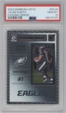 Jalen Hurts from the 2023 Donruss Optic set graded by PSA and given an overall grade of 10.