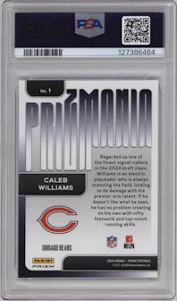 Caleb Williams from the 2024 Panini Prizm set graded by PSA and given an overall grade of 9.