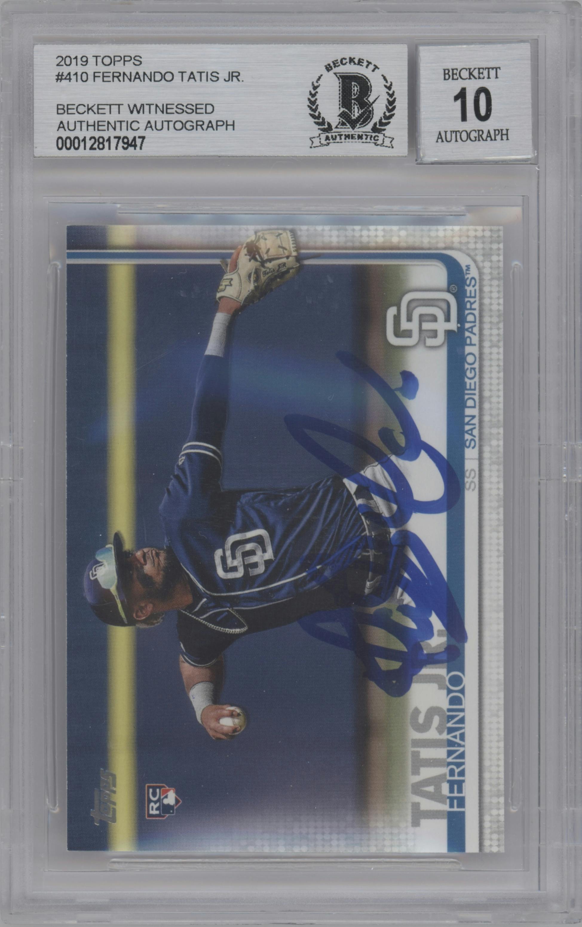 Fernando Tatis Jr. from the 2019 Topps Series 2 set graded by Beckett.