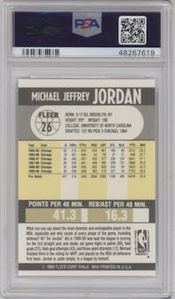 Michael Jordan from the 1990-91 Fleer set graded by PSA and given an overall grade of 9.