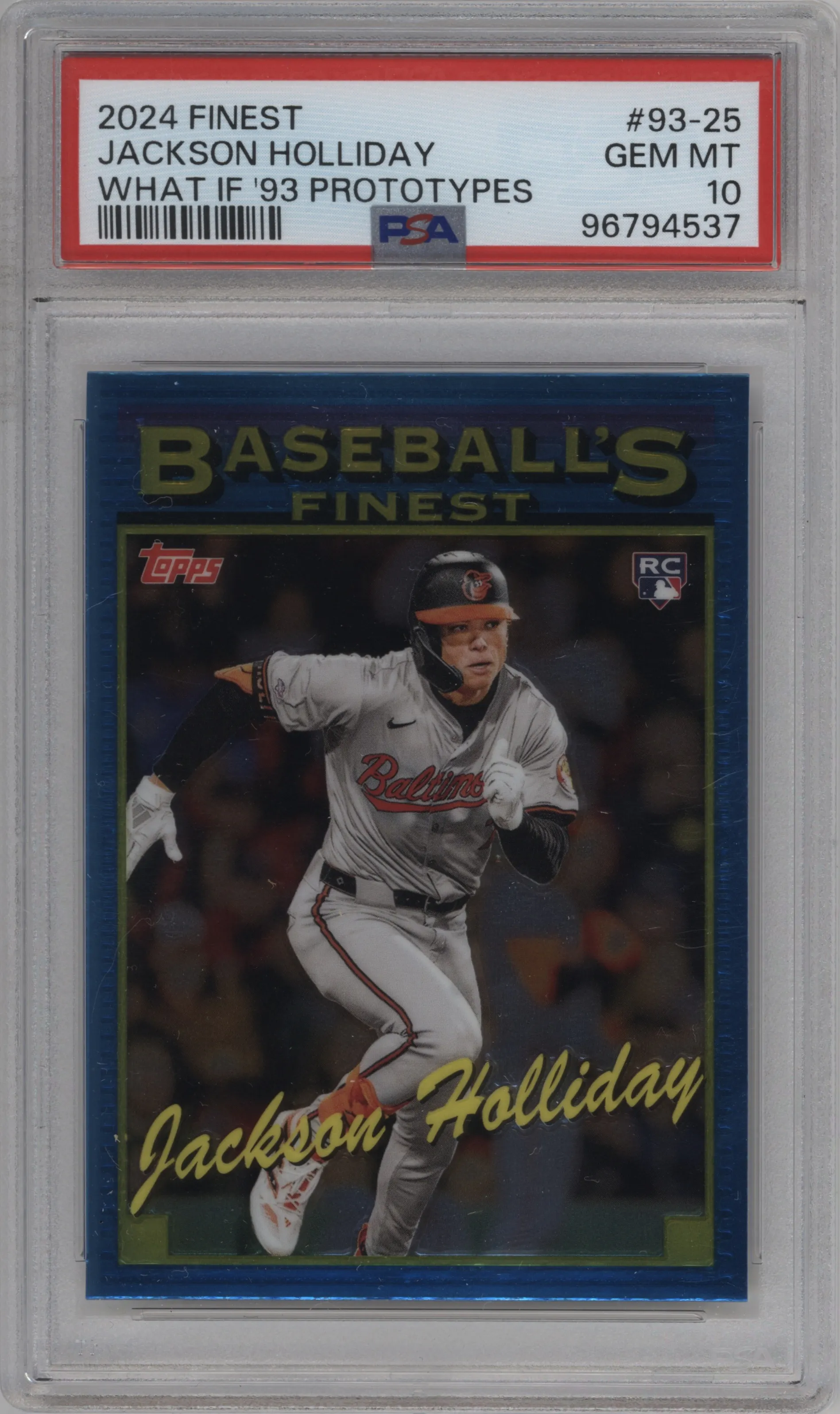 2024 Topps Finest What If...1993 FP Jackson Holliday #93-25 PSA 10