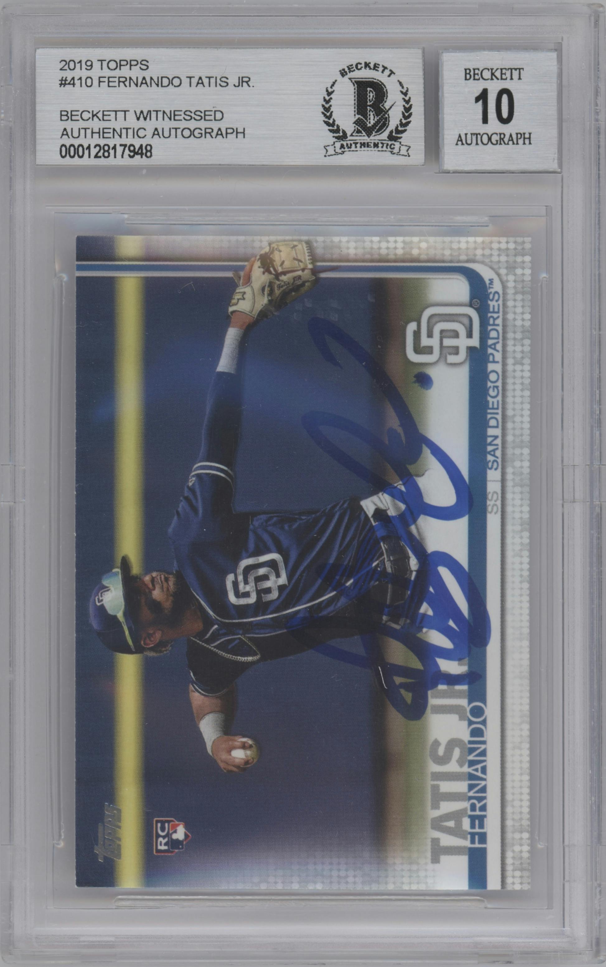 Fernando Tatis Jr. from the 2019 Topps Series 2 set graded by Beckett.