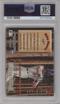 Mike Piazza from the 1995 Leaf Limited set graded by PSA and given an overall grade of 10.