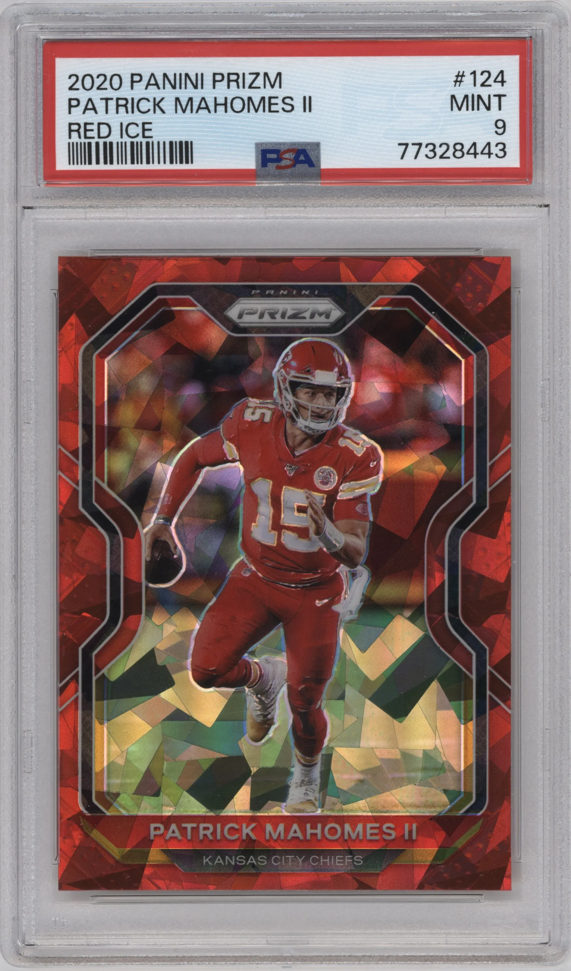 2020 Panini Prizm Patrick Mahomes II Red Ice Prizm PSA 9