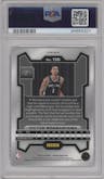 Victor Wembanyama from the 2023-24 Panini Prizm set featuring a Red White Blue Prizm parallel graded by PSA and given an overall grade of 9.