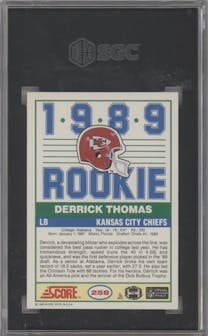 Derrick Thomas from the 1989 Score set graded by SGC and given an overall grade of 9.5.