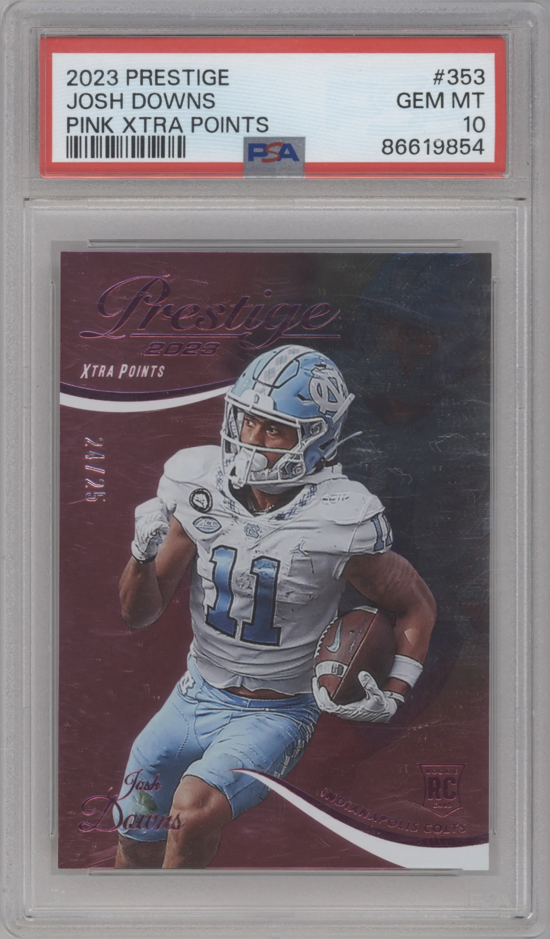 2023 Panini Prestige Josh Downs Xtra Points Pink #353 PSA 10