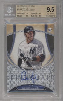 Aaron Judge from the 2017 Topps Five Star set graded by Beckett and given an overall grade of 9.5.
