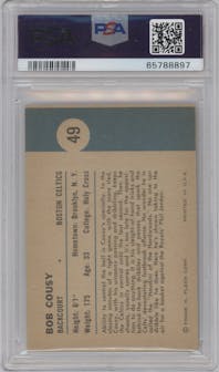 Bob Cousy from the 1961 Fleer set graded by PSA and given an overall grade of 5.