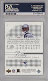 Tom Brady from the 2002 Upper Deck SP Authentic  set graded by PSA and given an overall grade of 10.