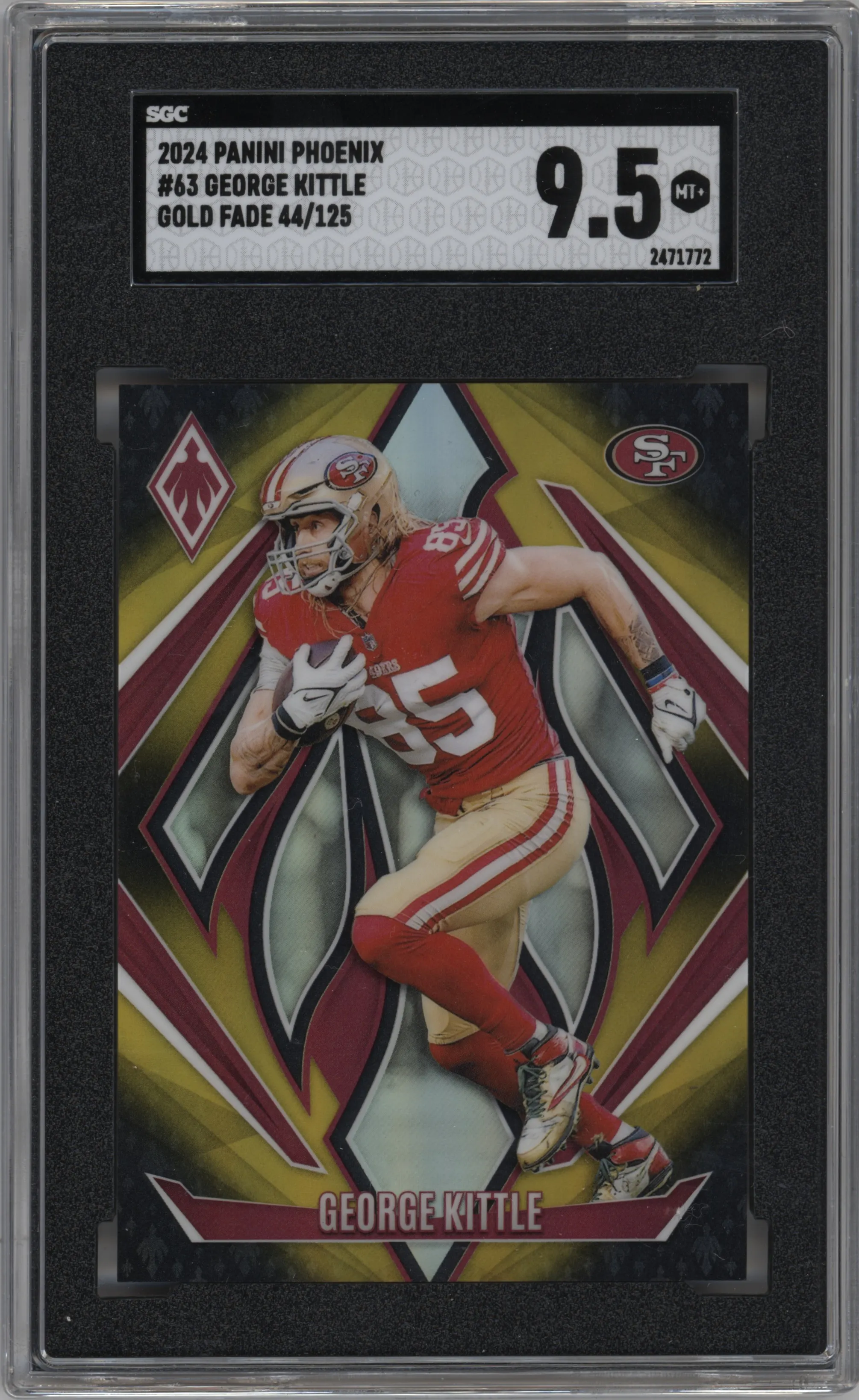 2024 Panini Phoenix George Kittle Gold Fade #63 SGC 9.5