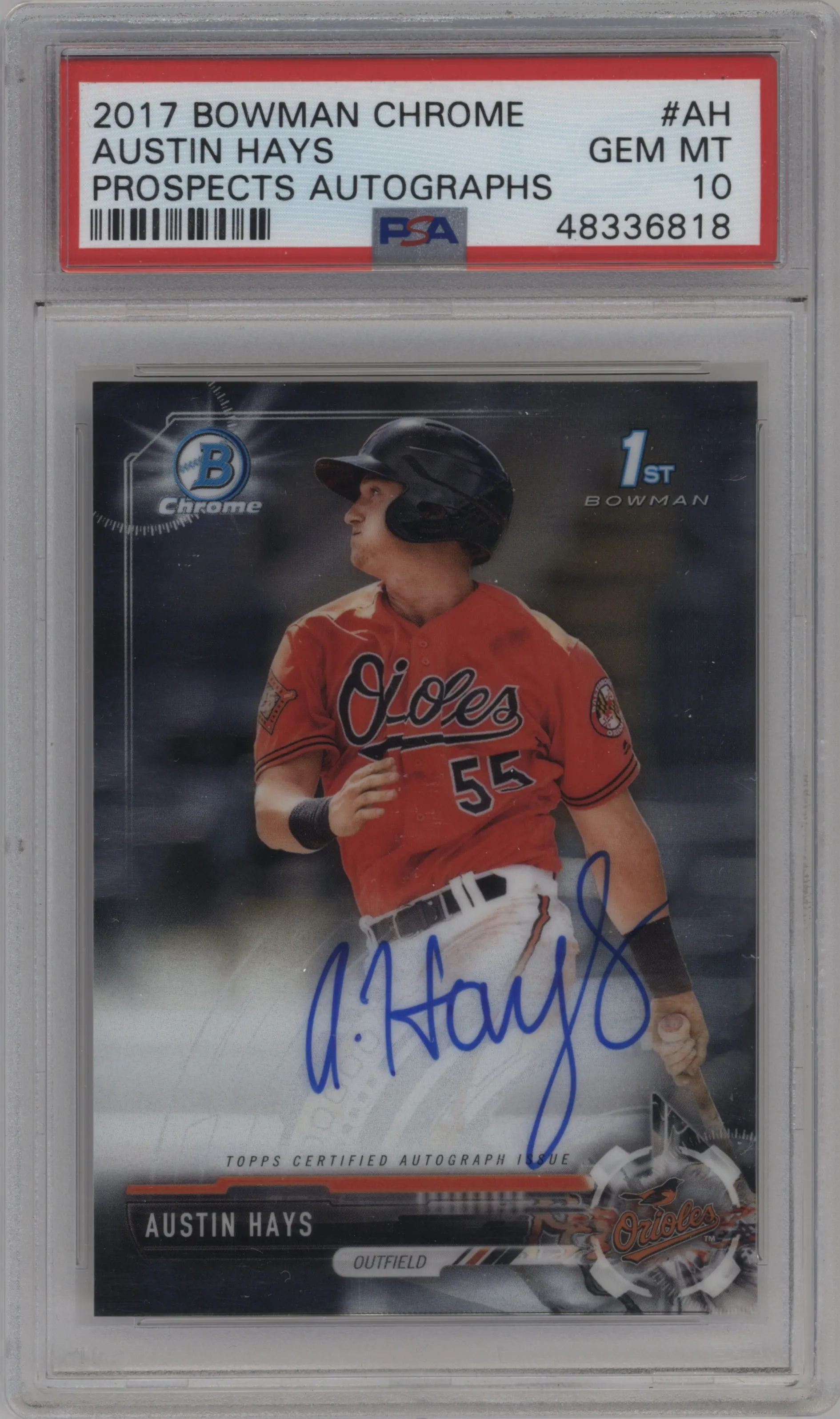 2017 Bowman Chrome Chr.Pros.Auto Austin Hays #CPA-AH PSA 10