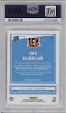 Tee Higgins from the 2020 Panini Donruss Optic set featuring a Holo parallel graded by PSA and given an overall grade of 10.