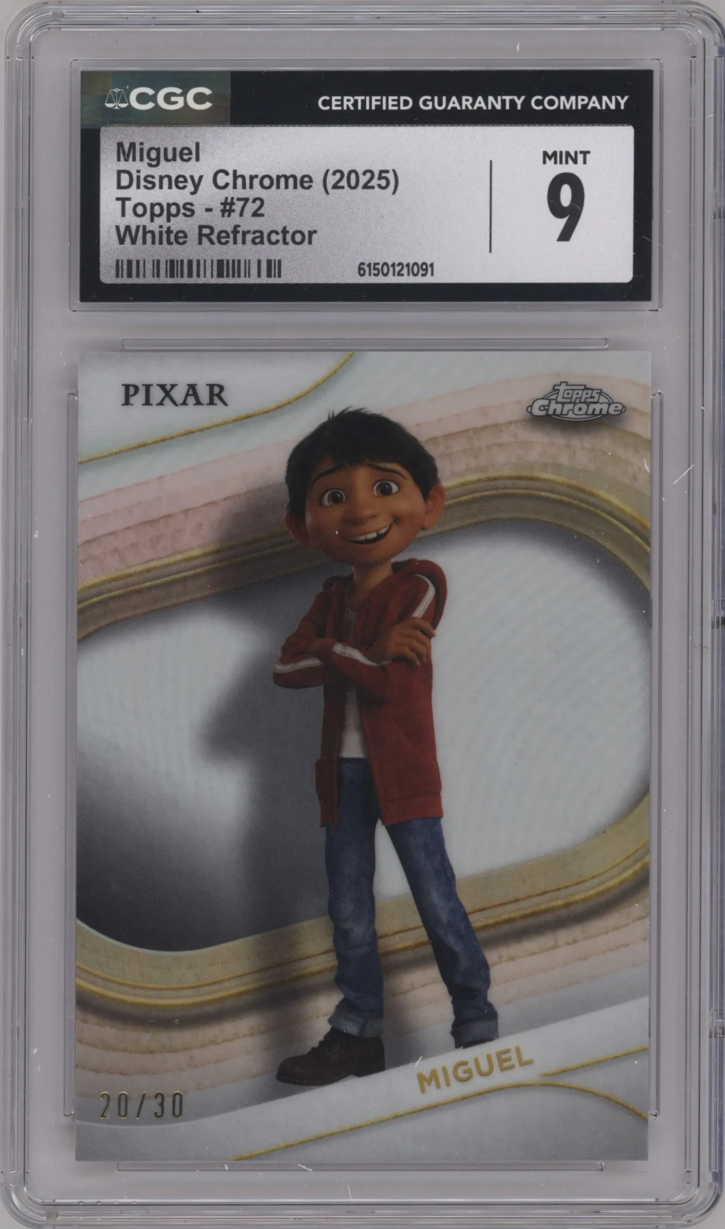 2025 Topps Chrome Disney Miguel White Refractor CGC 9