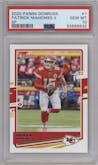 Patrick Mahomes II from the 2020 Panini Donruss set graded by PSA and given an overall grade of 10.