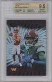 Jayden Daniels from the 2024 Panini Illusions set featuring a Retail parallel graded by Beckett and given an overall grade of 9.5.