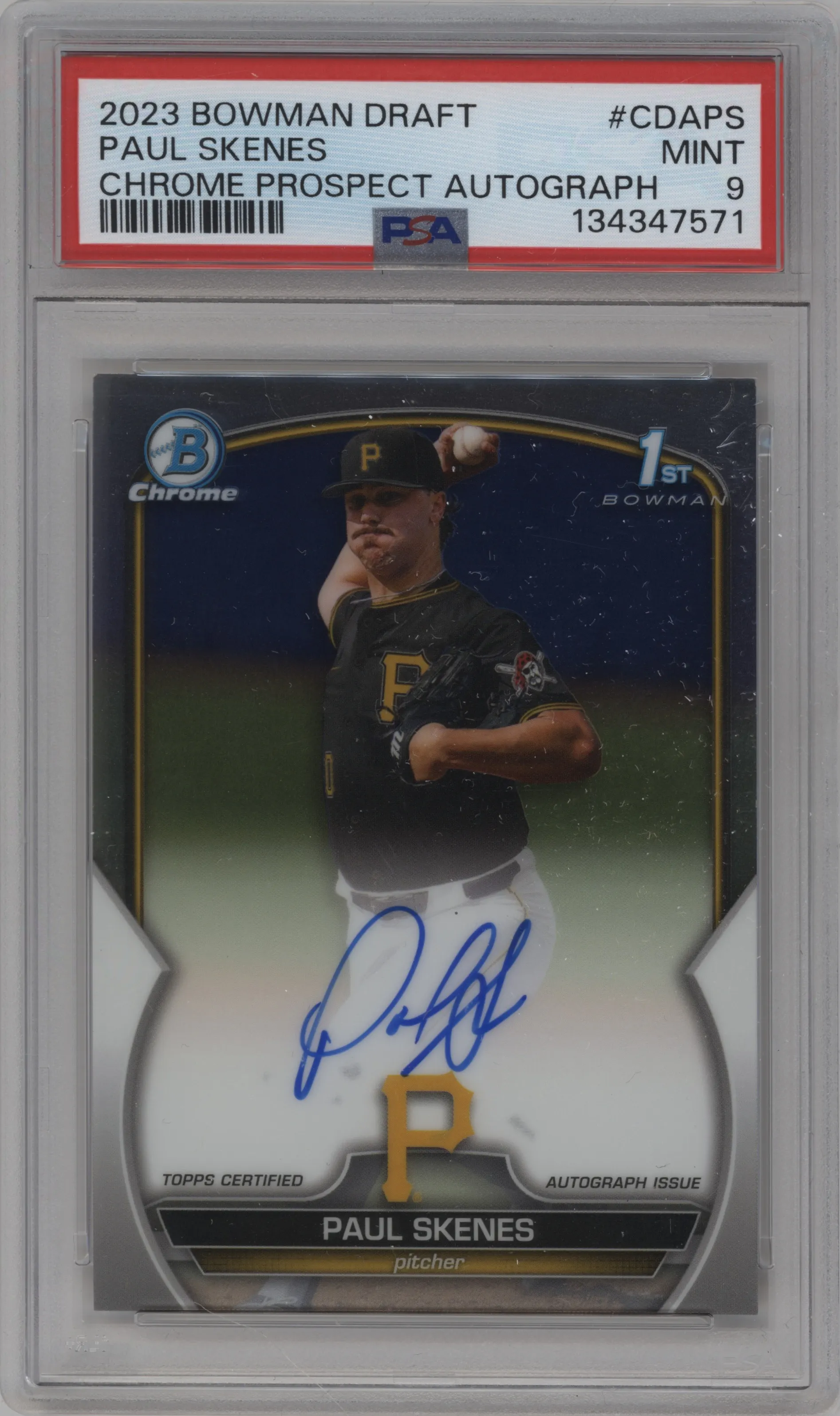 2023 Bowman Draft Chr.Pros.Auto Paul Skenes PSA 9