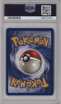 Charizard from the 1999 Pokemon set graded by PSA and given an overall grade of 8.
