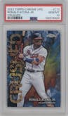 Ronald Acuna Jr. from the 2023 Topps Chrome Update set graded by PSA and given an overall grade of 10.