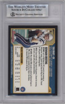 Tom Brady from the 2000 Bowman set graded by Beckett and given an overall grade of 9.