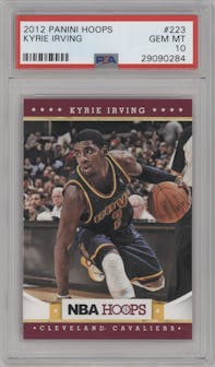 Kyrie Irving from the 2012-13 Panini NBA Hoops set graded by PSA and given an overall grade of 10.