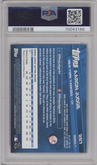 Aaron Judge from the 2017 Topps Series 1 set graded by PSA and given an overall grade of 9.