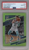 LaMelo Ball from the 2021-22 Panini Donruss Optic set featuring a Lime Green parallel graded by PSA and given an overall grade of 10.