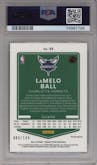 LaMelo Ball from the 2021-22 Panini Donruss Optic set featuring a Lime Green parallel graded by PSA and given an overall grade of 10.