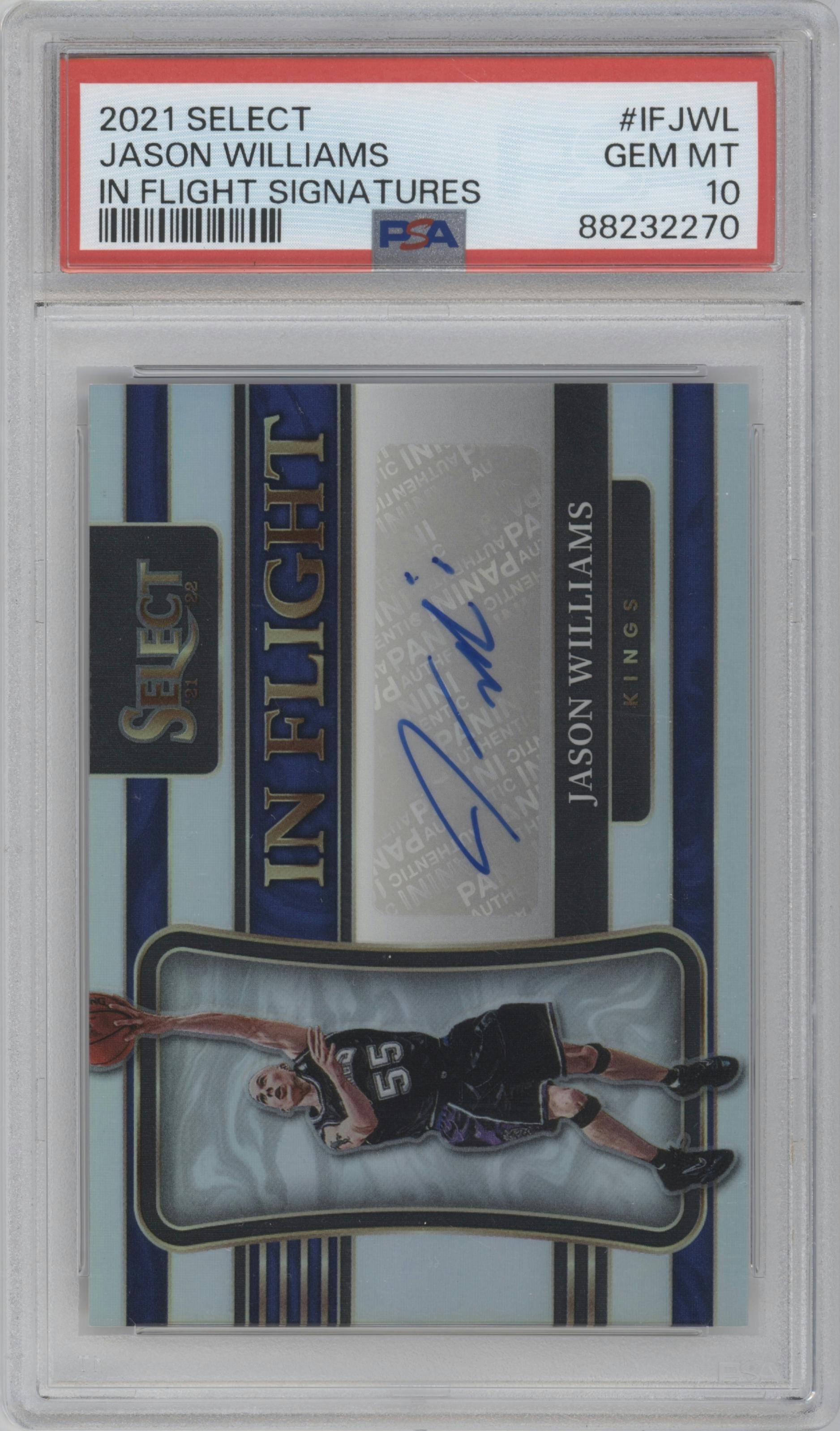 Jason Williams from the 2021-22 Panini Select set graded by PSA and given an overall grade of 10.