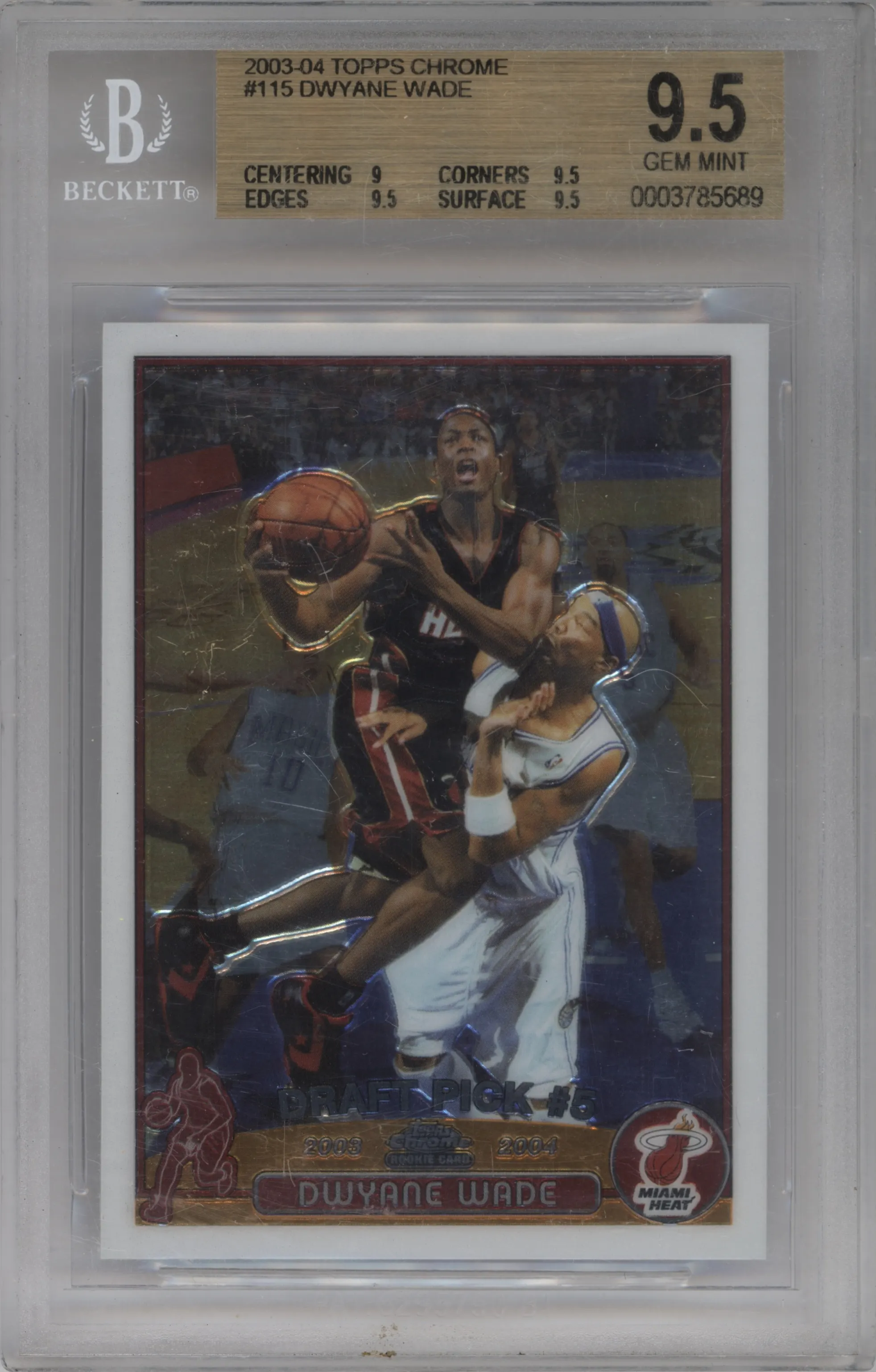 2003 Topps Chrome Dwyane Wade #115 BGS 9.5