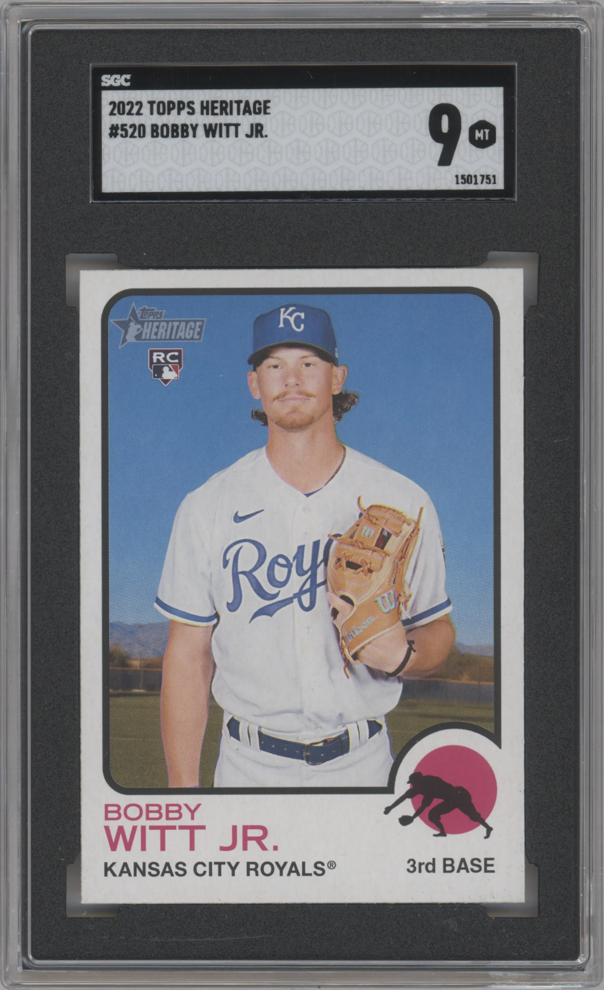 2022 Topps Heritage High Number Bobby Witt Jr. SGC 9