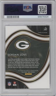 Jordan Love from the 2020 Panini Select set graded by PSA and given an overall grade of 10.